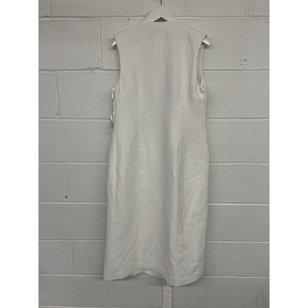 RTR Ted Baker Sz 2 White Crossover Tie Sleeveless Office Cocktail Midi Dress - Picture 7 of 10